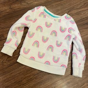 Cat & Jack Rainbow fuzzy crew neck sweatshirt